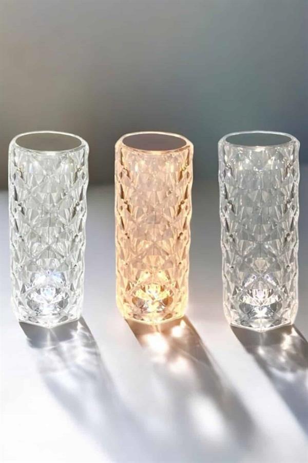 Gece Lambası Kristal Lamba Dokunmatik Şarjlı Hediyelik - Lisinya