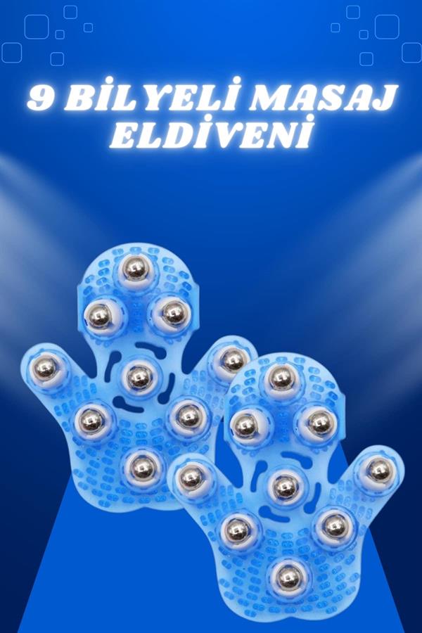 Giyilebiilir Masaj Eldiveni 9 Bilyeli Tüm Vücut Masajına Uygun - Lisinya