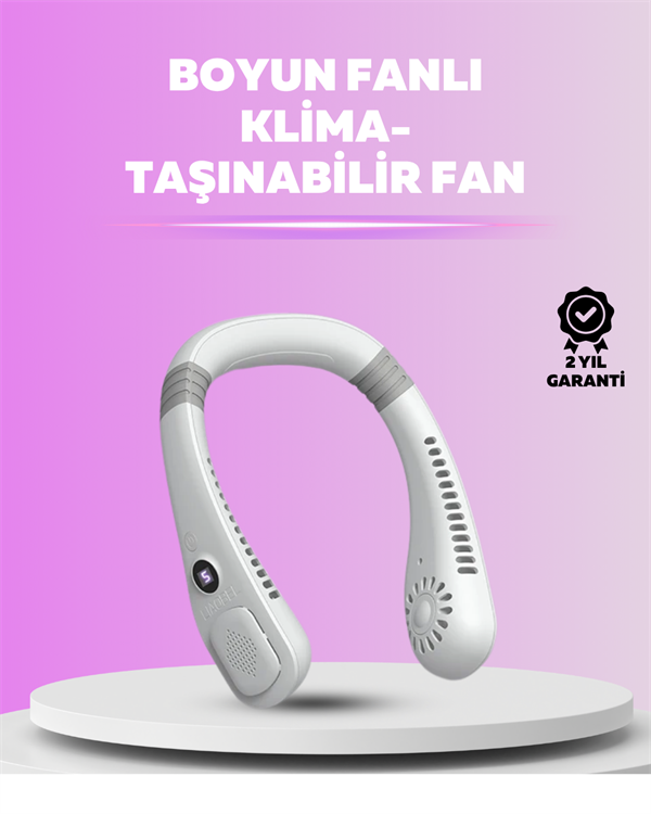 Giyilebilir Bladeless Boyun Fanı | 360° Serinlik, 5 Kademe Rüzgar, USB Şarjlı Sessiz Mini Klima - Lisinya