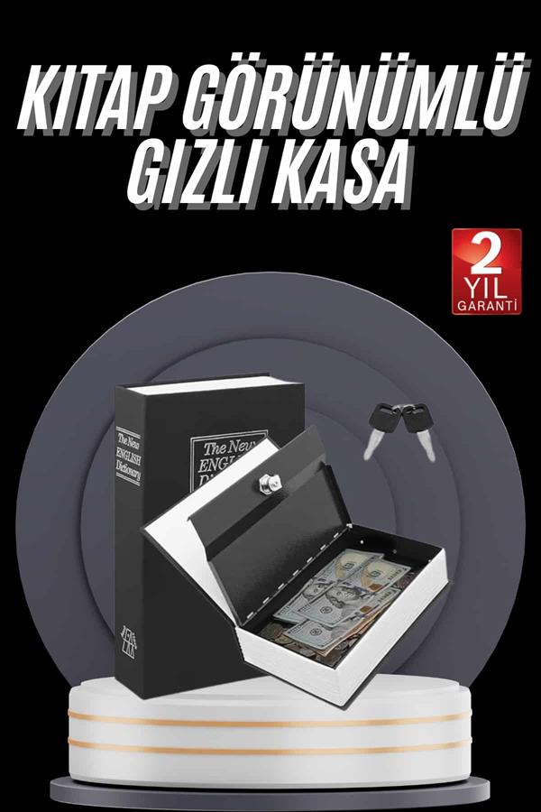 Gizli Kasa Kilitli Sözlük Görünümlü 18cm Gizli Kasa Büyük Boy Anahtarlı - Lisinya
