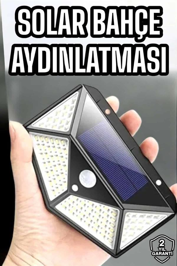 Güneş Enerjili Bahçe Aydınlatma Lambası Solar 100 Led Lamba - Lisinya
