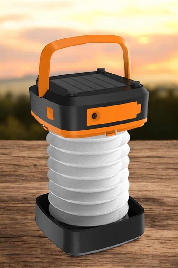 Güneş Enerjili Led Lamba Kamp Lambası Katlanabilir Lamba USB Şarjlı - Lisinya