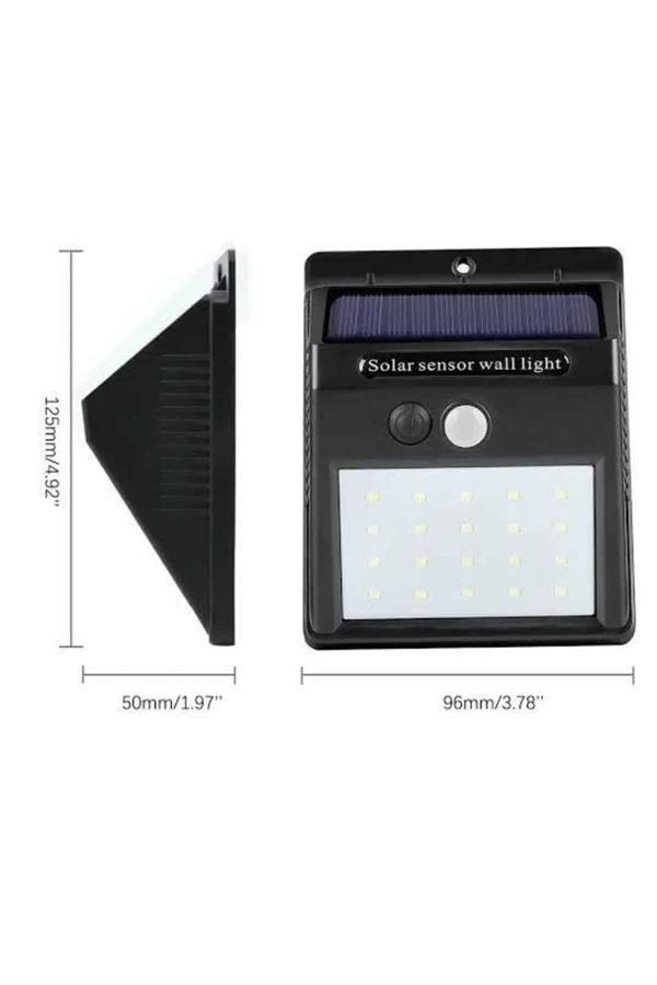 Güneş Enerjili Sensörlü Duvar Lambası Bahçe Lamba Suya Dayanıklı Bahçe Aydınlatma - Lisinya