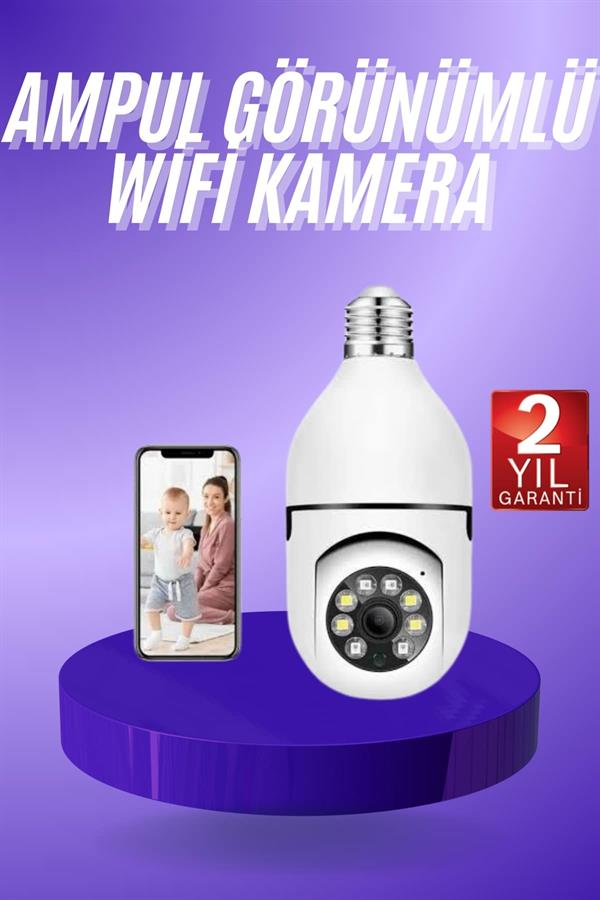 Güvenlik Kamerası Wi-Fi Özellikli 360 Derece Full Hd 1080p Ampül Kamera - Lisinya