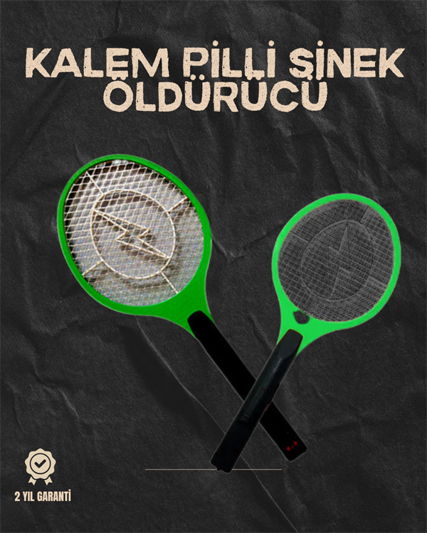 Hafif ve Ergonomik Elektronik Böcek Öldürücü – Güvenlik Koruması ile Pil Kontrollü - Lisinya