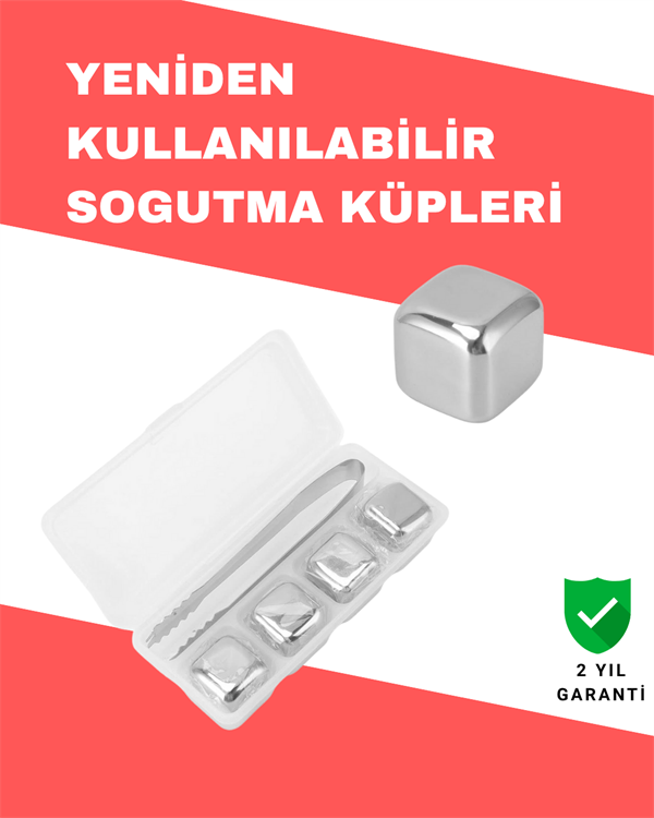 Hızlı Soğutma Özellikli Paslanmaz Metal Buz Küpü Takımı - Lisinya