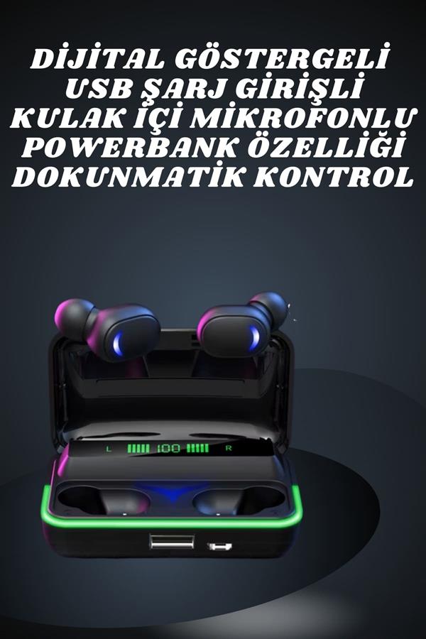İkili Bluetooth Kulaklık Dijital Göstergeli Uzun Pil Ömrü Yüksek Ses Kaliteli - Lisinya