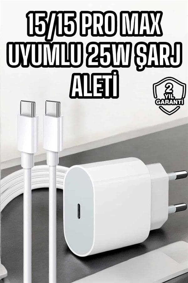 İOS Uyumlu Type-C Girişli Hızlı Şarj 15/15 Pro Max Adaptör ve Kablosu - Lisinya