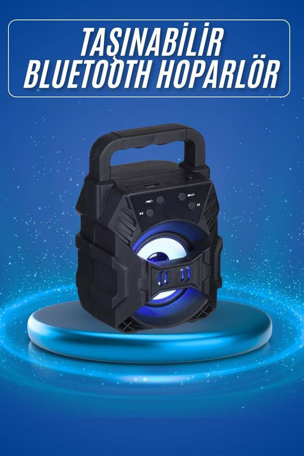 Işıklı Bluetooth Hoparlör Ses Bombası Taşınabilir Yüksek Ses Kaliteli Radyo Özelliği - Lisinya