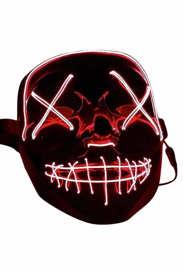 Işıklı Led Maske Parti Eğlence Maskesi Hallowen Neon Maske - Lisinya