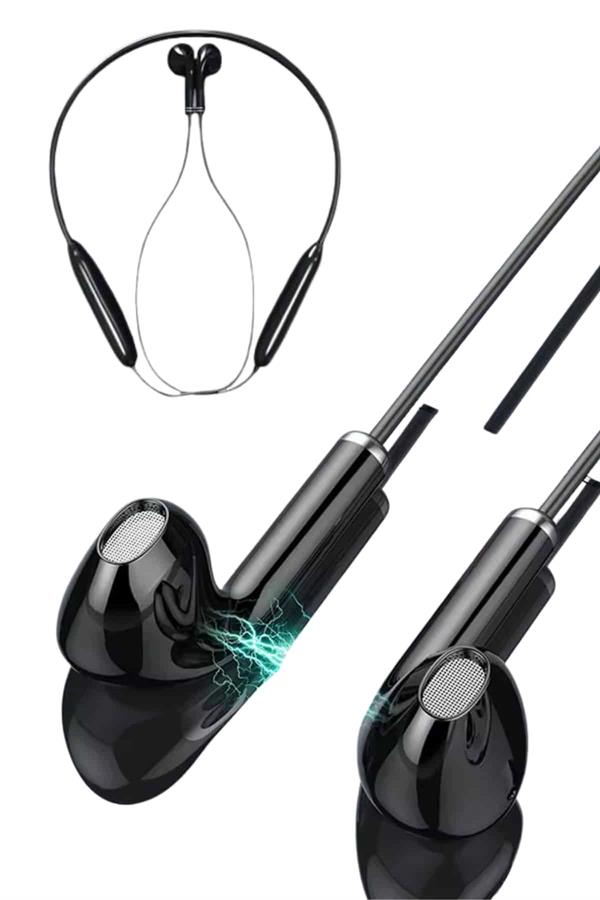 Kablolu Kulak İçi Bluetooth Kulaklık 60 Saat ANC Özellikli Boyun Bantlı - Lisinya