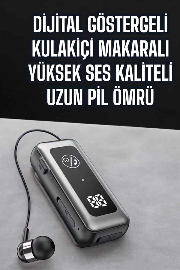 Kablolu Makaralı Bluetooth Kulaklık Uzun Pil Ömrü Dijital Göstergeli - Lisinya