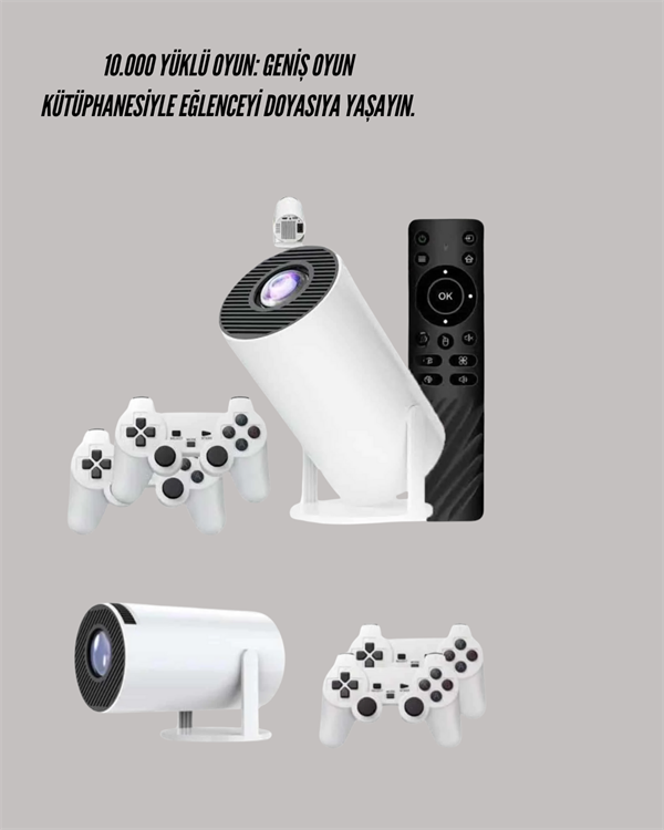 Kablosuz 4K Projeksiyon – Wi‑Fi 6 & Bluetooth 5.0 ile Oyun ve Uygulama Merkezli - Lisinya