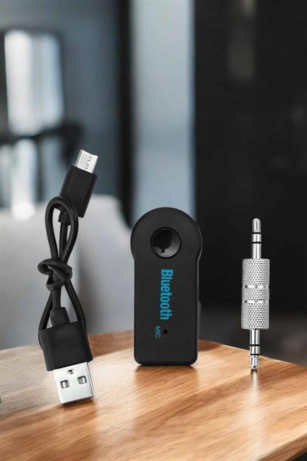 Kablosuz Bluetooth Aux Araç Kiti Siyah Hafıza Kartlı - Lisinya
