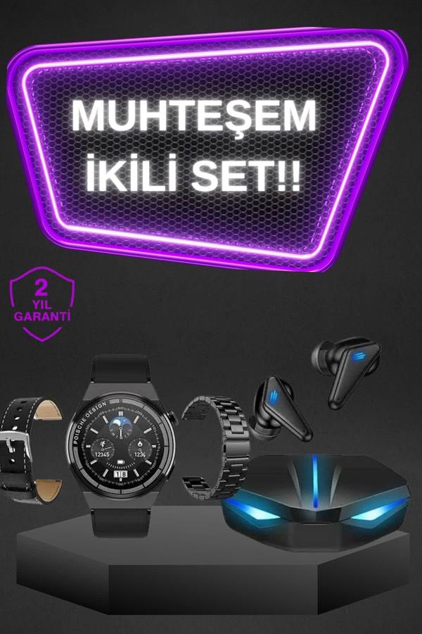 Kablosuz Bluetooth Bağlantılı Kulaklık ve Dokunmatik Ekran Akıllı Saat Arama Cevaplama - Lisinya