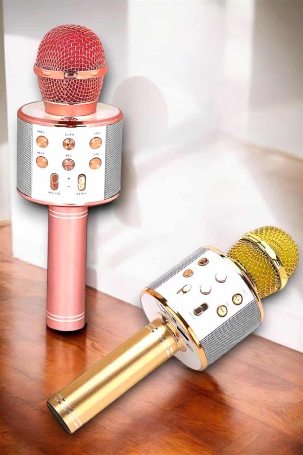 Kablosuz Bluetooth Karaoke Mikrofon USB ve AUX Girişli, Yüksek Ses Kalitesi - Lisinya