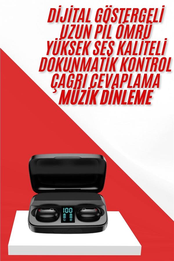 Kablosuz Bluetooth Kulaklık Android ve İOS Uyumlu Led Göstergeli Powerbankli - Lisinya