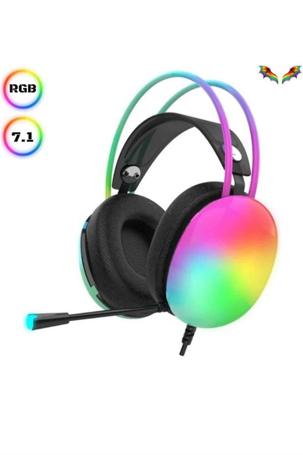 Kablosuz Bluetooth Kulaklık RGB Işıklı Kulak Üstü 5.3 Bluetooth Bağlantılı - Lisinya