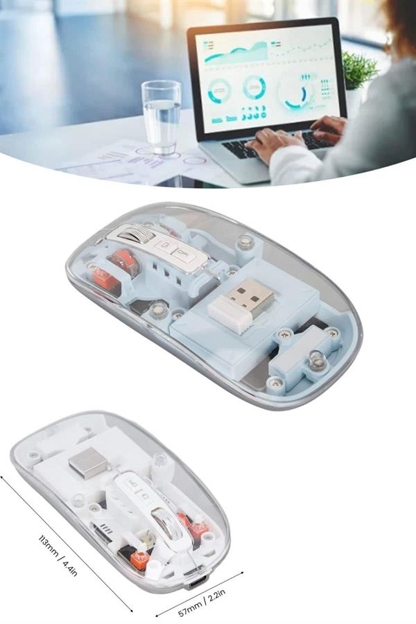 Kablosuz Mouse Fare Şarjlı Bluetooth Wireless Çift Modlu Sessiz - Lisinya