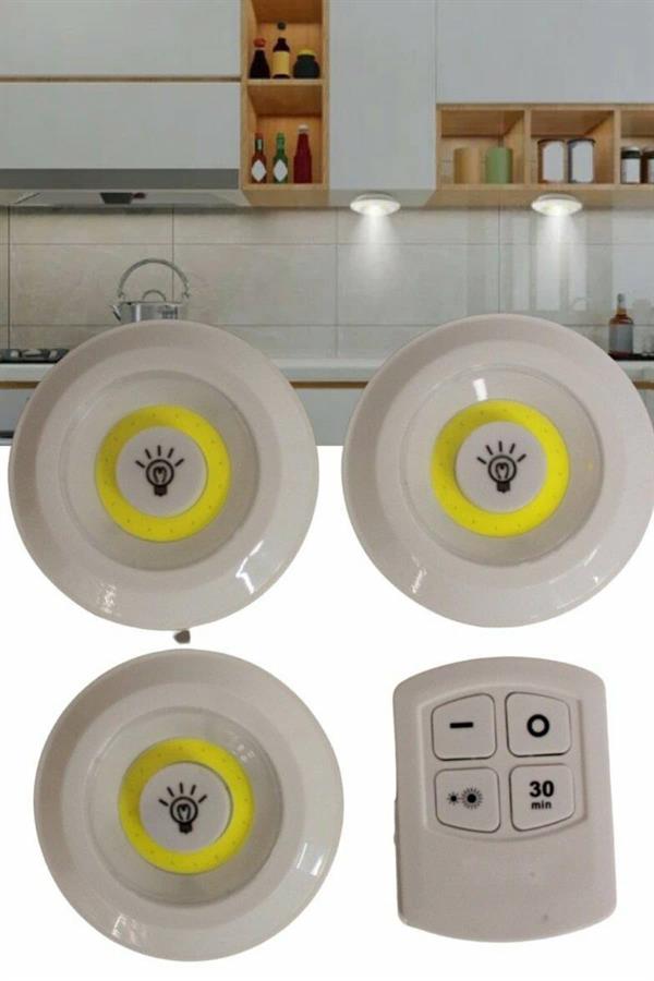 Kablosuz Pilli Işıldak  Masa Lambası Mutfak Tezgah Altı Banyo Dolabı Dolap İçi - Lisinya