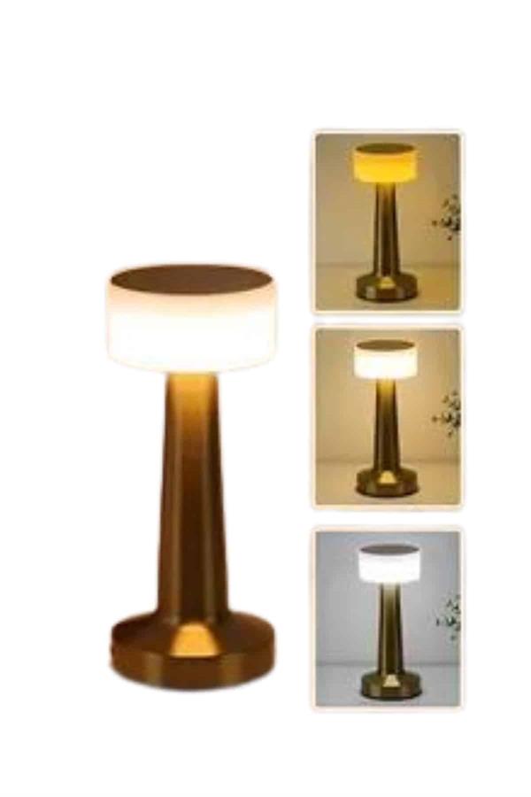 Kablosuz Renkli Masa ve Gece Lambası Altın Rengi Dokunmatik Led Lamba - Lisinya