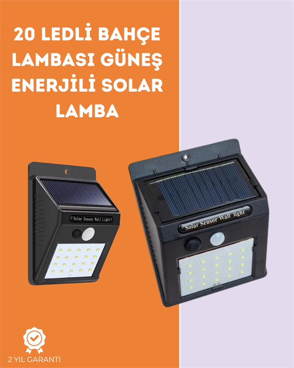Kablosuz Solar LED Lamba | Bahçe, Veranda, Merdiven Işığı, Otomatik Aç-Kapa Sensörlü - Lisinya