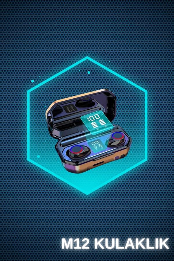 Kadınlar İçin 3 Kordonlu Akıllı Saat ve Dijital Göstergeli Powerbankli Bluetooth Kulaklık Dokunmatik Kontrol - Lisinya