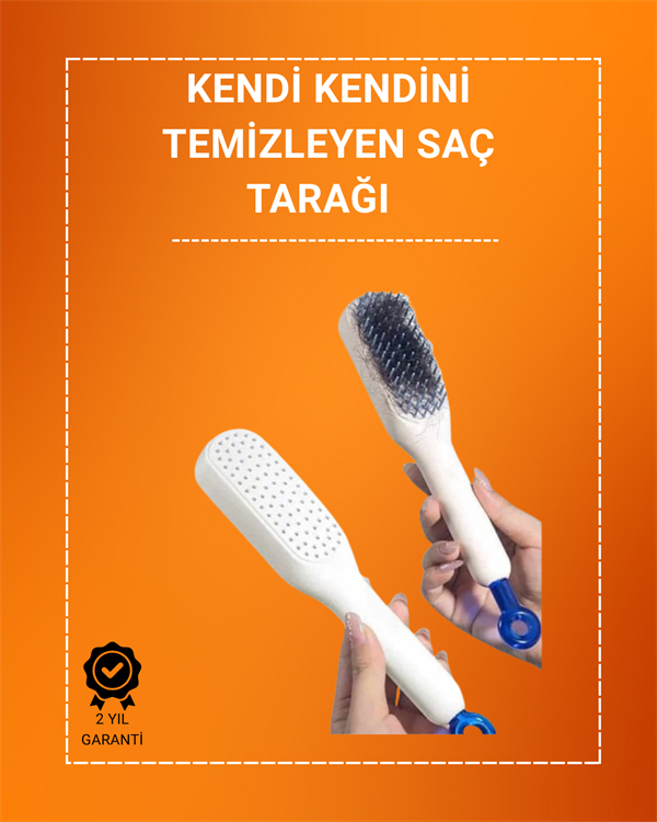 Kafa Derisi Masajlı Saç Tarağı – Kendini Temizleyen, Anti-Statik - Lisinya