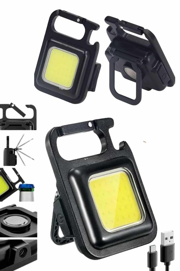 Kamp Çadır Lambası Şarjlı El Feneri Işıldak Anahtarlık Mini Mıknatıslı - Lisinya