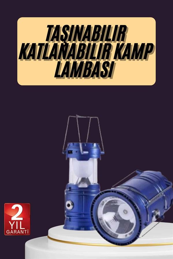 Kamp Feneri Şarj Edilebilir Güneş Enerjili Işıldak USB Şarjlı - Lisinya