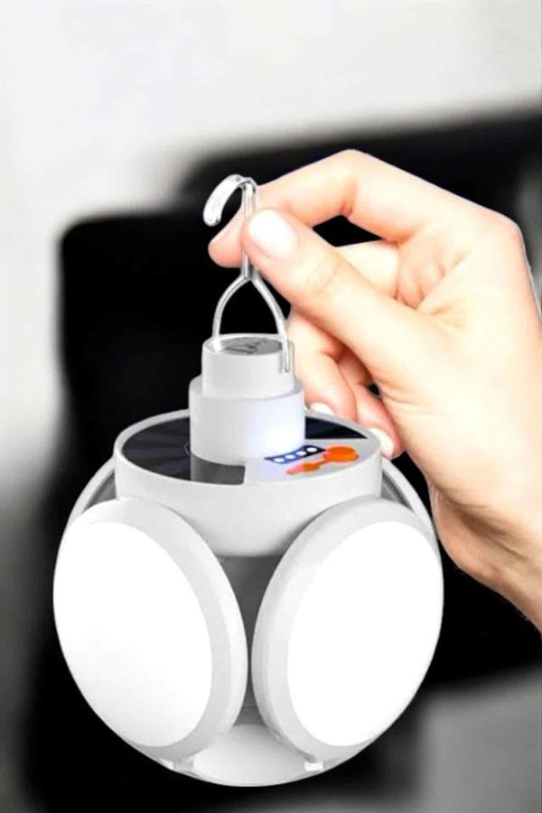 Kamp Lambası Işıldak Beyaz Işık Güneş Enerjili Solar Aydınlatma 5 Kanatlı Katlanabilir - Lisinya