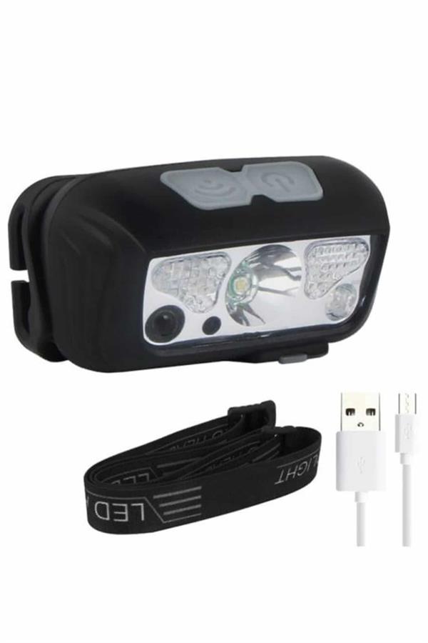 Kamp Lambası Kafa Feneri Kafa Lambası Ayarlanabilir Sensörlü Şarjlı - Lisinya