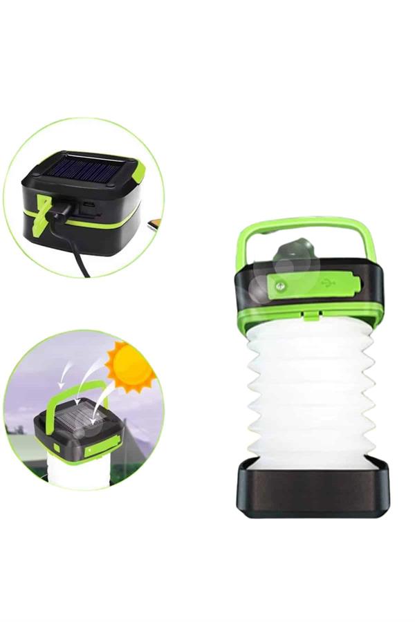 Kamp Lambası Katlanabilir Lamba Solar Şarjlı Led Lamba El Fenerli - Lisinya