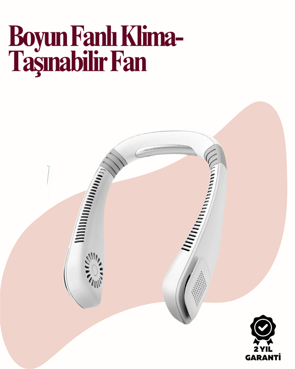 Kanatsız Boyun Tipi Fan | Giyilebilir Serinletici, Düşük Sesli, Hafif ABS Gövde, USB Şarj Edilebilir - Lisinya