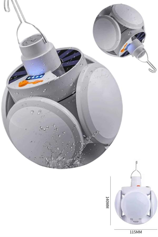 Katlanabilir Askılı Kamp Lambası 5 Kanatlı Pratik Güneş Enerjili - Lisinya Katlanabilir Askılı Kamp Lambası 5 Kanatlı Pratik Güneş Enerjili - Lisinya