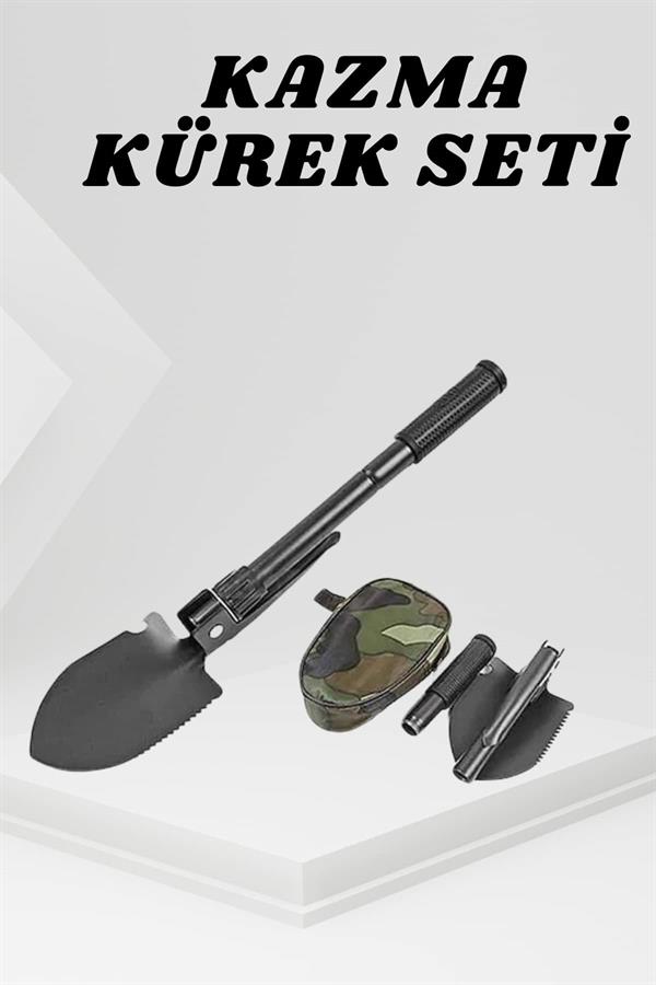 Katlanabilir Kamp Küreği Küçük Kazma Kürek Seti Pusulalı - Lisinya Katlanabilir Kamp Küreği Küçük Kazma Kürek Seti Pusulalı - Lisinya