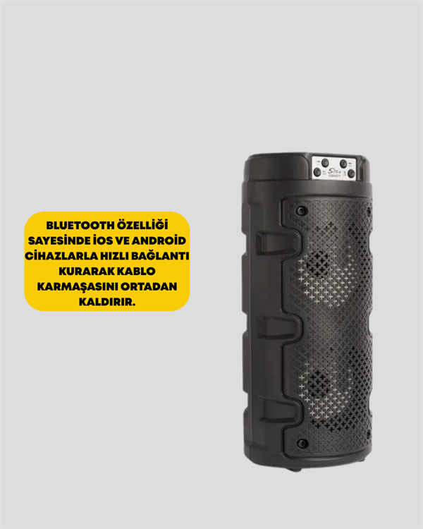 Kompakt Tasarım, Yüksek Ses Performansı – Çoklu Giriş Seçenekli Kablosuz Hoparlör (Bluetooth, USB, SD Kart, AUX) - Lisinya