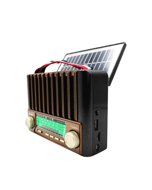 KTF-1428 Solar Enerjiyle Şarj Olabilen Bluetooth Nostalji Hoparlör – Taşınabilir, Güçlü Ses, MP3 Okuyucu - Lisinya