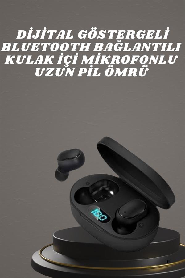 Kulaklık Dijital Göstergeli Bluetooth Bağlantılı Kablosuz Kulak İçi Mikrofonlu Dokunmatik Kontrol - Lisinya