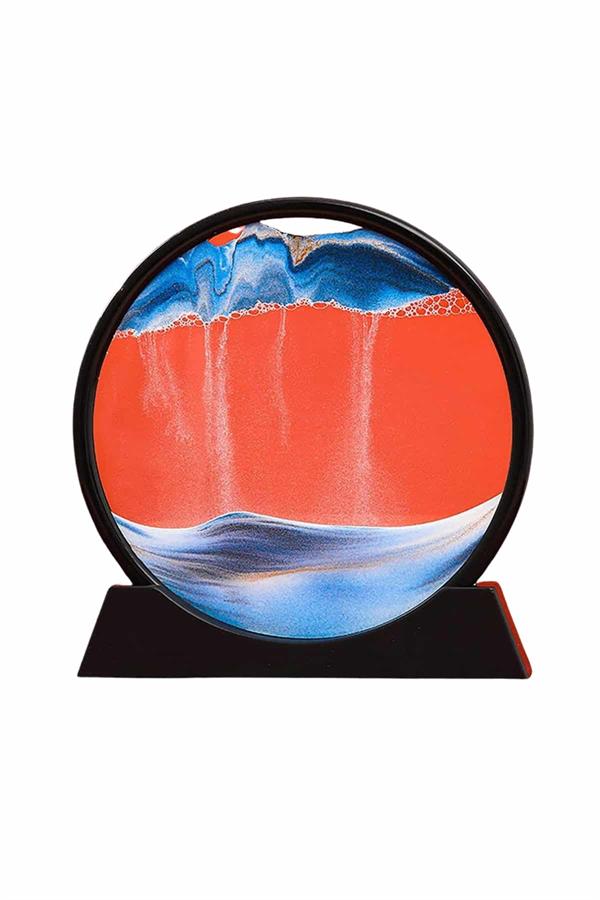 Kum Saati Yuvarlak Şık Kum Tablosu Dekoratif Kum Sulu Kum Saati - Lisinya