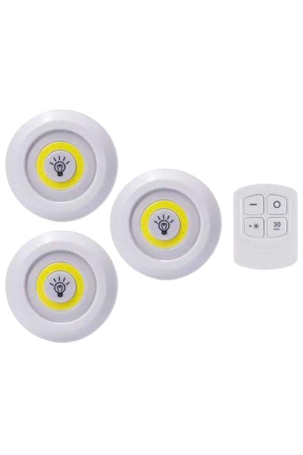 Led Lamba 3'lü Uzaktan Kumandalı Yapışkanlı - Lisinya