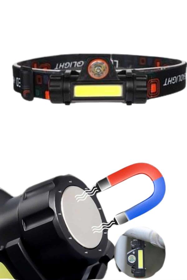 Ledli Şarjlı Kafa Lambası LED Şarjlı Su Geçirmez Kafa Feneri - Lisinya