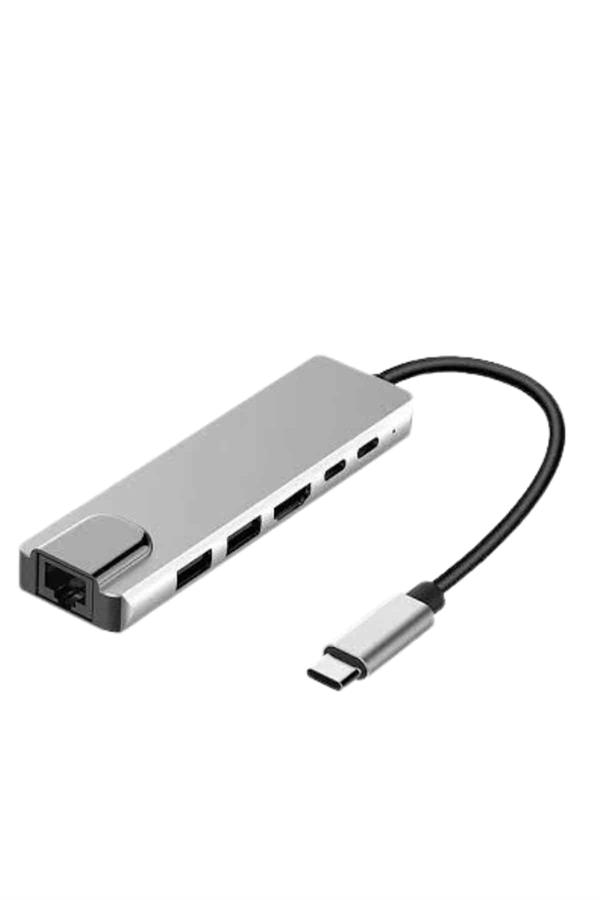 Macbook Pro/air Uyumlu USB Type-C 8 In 1 Hub Dönüştürücü Çevirici Çoklayıcı USB Hdmı Micro Sd 8 Girişli - Lisinya