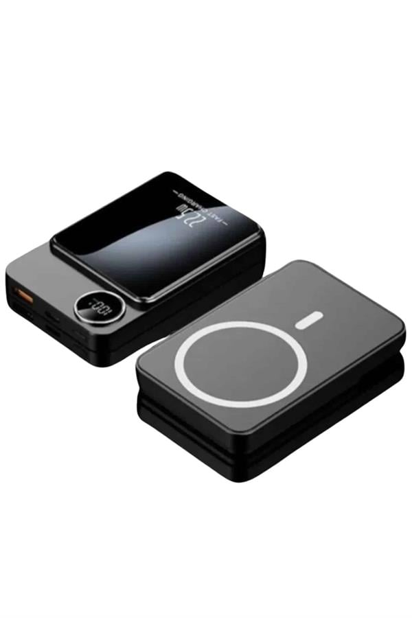 Magsafe Powerbank 10.000 mAh 22.5 Watt Hızlı Şarj Göstergeli Kablosuz Taşınabilir Şarj - Lisinya