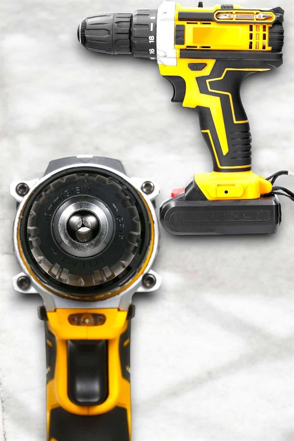 Metal Dişli 24W Akülü Matkap -Çift Bataryalı ve LED Çalışma Işığı ile Tam Set - Lisinya