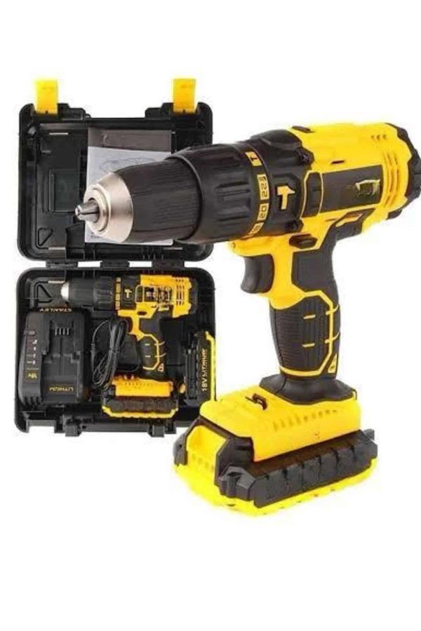 Metal Şanzıman Çift Akülü Bakır Sargı 24 Parça Led Aydınlatmalı Matkap Seti - Lisinya