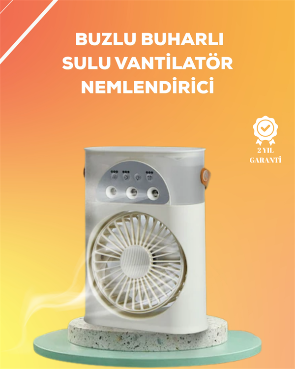 Mini Klima Fan | USB'li, 7 Renk Gece Işığı, 3'ü 1 Arada Fonksiyon - Lisinya