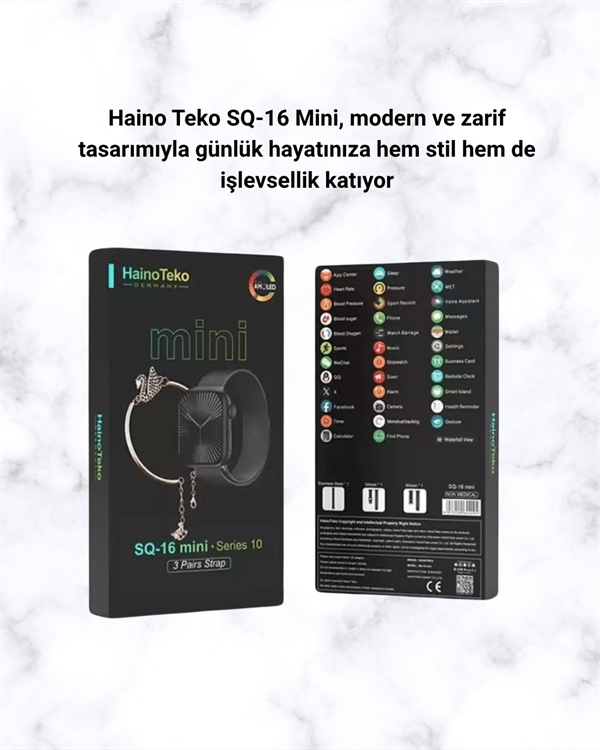 Mini Series 10 Akıllı Saat | 3 Kordon + Bileklik Hediyeli, Tüm Telefonlarla Uyumlu - Lisinya