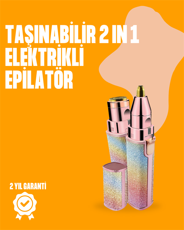 Mini USB Şarjlı Elektrikli Epilatör – Kaş ve Yüz Tüy Temizliği İçin 2'si 1 Arada - Lisinya