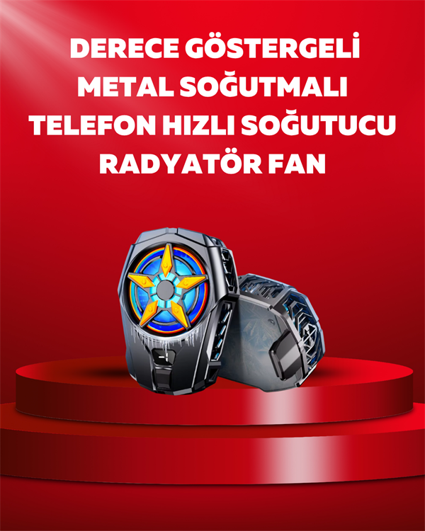 Mobil Cihaz Soğutma Radyatörü – Metal+ABS, Type-C Kablolu - Lisinya